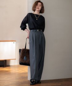 23区 S 【洗える】クリアトリコットジャージー ボートネック カットソー