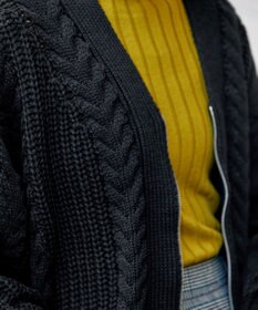 Tiaclasse 【洗える】ケーブル編みショート丈カーディガン