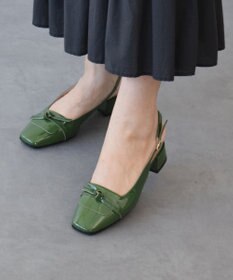 INTER-CHAUSSURES 【INTER-CHAUSSURES】スクエアトウチャンキーヒールバックバンド