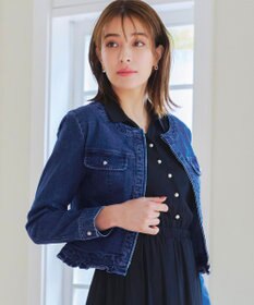 Tiaclasse 【洗える】ノーカラーデニムジャケット