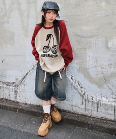 WEGO 【ユニセックス着用ITEM/SMLサイズ展開】ジャガードグラフィックプルオーバー