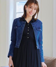 Tiaclasse 【洗える】ノーカラーデニムジャケット