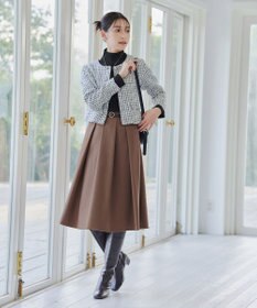 Tiaclasse 【新色追加・洗える】ウール調タックフレアスカート