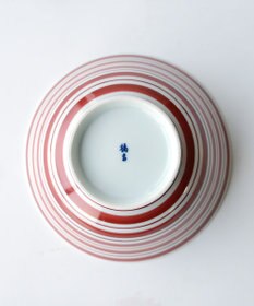 たち吉 【たち吉】おてがる丼ボーダー赤〈１個〉波佐見焼