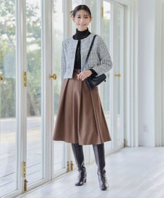 Tiaclasse 【新色追加・洗える】ウール調タックフレアスカート