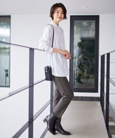 J.PRESS LADIES 【洗える】アルガンシルクチェック テーパード パンツ