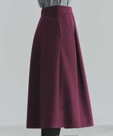 Tiaclasse 【新色追加・洗える】ウール調タックフレアスカート