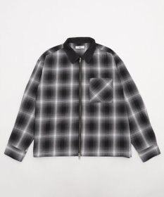 WEGO 【ユニセックス着用ITEM/MLサイズ展開】オンブレチェックシャツジャケット