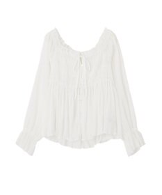 earth music&ecology 【2WAY】シャーリングフリルオフショルブラウス