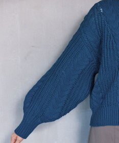 Tiaclasse 【洗える】ケーブル編みショート丈カーディガン