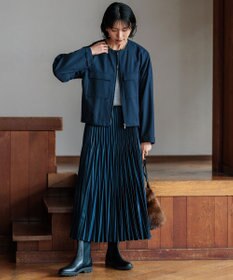 23区 S 【洗える】レザーライクプリーツ スカート