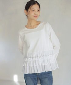 組曲 フリルシャツコンビ ロングTシャツ