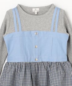 組曲 KIDS 【110-140㎝】 チェックドッキング ワンピース