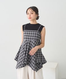 earth music&ecology イレヘムチェックキャミチュニック