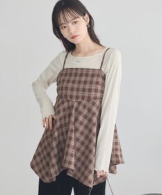 earth music&ecology イレヘムチェックキャミチュニック