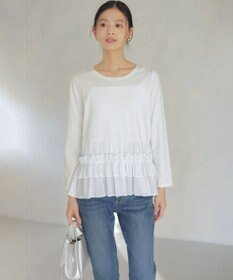 組曲 フリルシャツコンビ ロングTシャツ