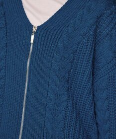 Tiaclasse 【洗える】ケーブル編みショート丈カーディガン