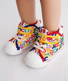 MIKI HOUSE HOT BISCUITS 【14-16cm】 ロゴ総柄 セカンドベビーシューズ