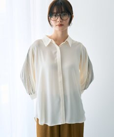 YECCA VECCA ラインプリーツスリーブシャツ