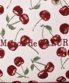 Maison de FLEUR チェリー柄ゴブラン２Ｗａｙスクエアトートバッグ