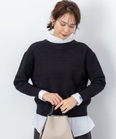 組曲 S 編み柄ディテールニット