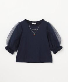 ANY KIDS チュール袖 七分Tシャツ