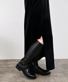 Pointer 本革ベルトデザイン 裏起毛 ロングブーツ