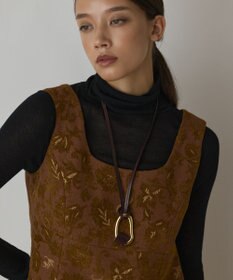 GRACE CONTINENTAL サラサジャガードミニワンピース