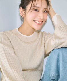 ANY SIS S 【WEB・一部店舗限定】ダブルカラー ニット