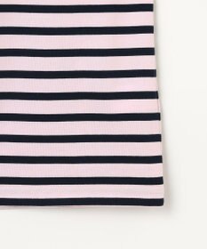 組曲 KIDS 【150-160㎝】フラワー刺繍ボーダー Tシャツ