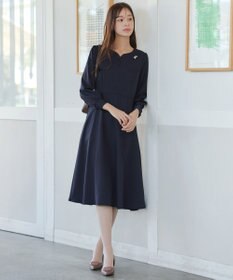 Tiaclasse 【セレモニー・洗える】ハートネックくるみ釦ワンピース