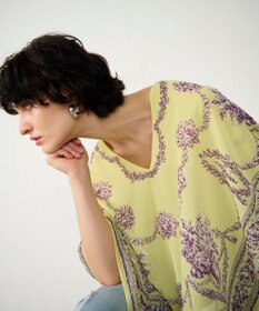 GRACE CONTINENTAL スカーフプリントポンチョトップ