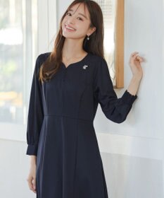 Tiaclasse 【セレモニー・洗える】ハートネックくるみ釦ワンピース