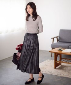 ANY 【洗濯機可】ラメハイネックＴシャツ