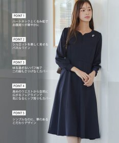 Tiaclasse 【セレモニー・洗える】ハートネックくるみ釦ワンピース