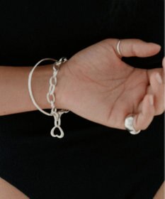 yoaa シルバー925 オープンハートブレスレット