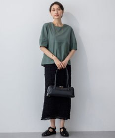 23区 【洗える】シルエットスムースコンビ バックフレア カットソー