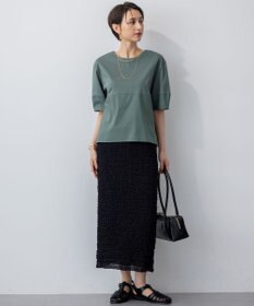 23区 S 【洗える】シルエットスムースコンビ バックフレア カットソー