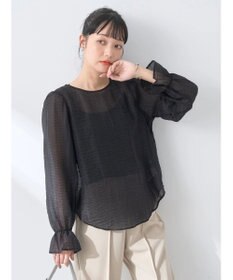 earth music&ecology キャンディースリーブシアーブラウス