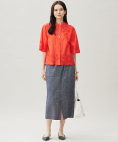 自由区 エンブロイダリーローンシャツ ブラウス