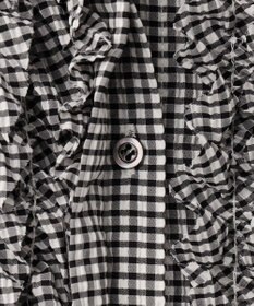 組曲 【先行予約】【WEB限定】サッカーギンガムチェック フロントフリルブラウス