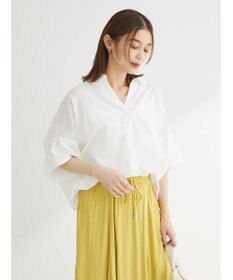 Green Parks 綿麻混スキッパーシャツ