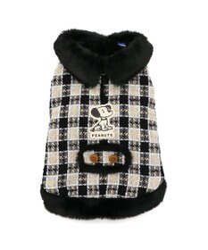 PET PARADISE スヌーピー 黒ツイード ベスト  中型犬