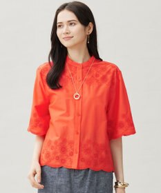 自由区 エンブロイダリーローンシャツ ブラウス