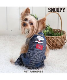 PET PARADISE 犬の服 犬 スヌーピー オーバーオール 【小型犬】 ヒッコリー
