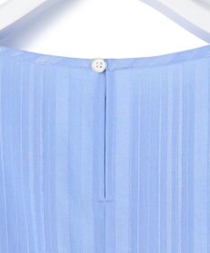 23区 【先行予約】ドビーストライプ クルーネック フレアブラウス