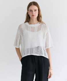 BEIGE， ATACAM / パターンメッシュ ハーフニット