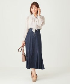 ANY SIS 【美人百花11月号掲載】シャドーチェックボウタイ ブラウス