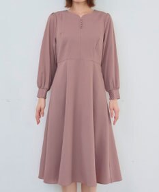 Tiaclasse 【セレモニー・洗える】ハートネックくるみ釦ワンピース