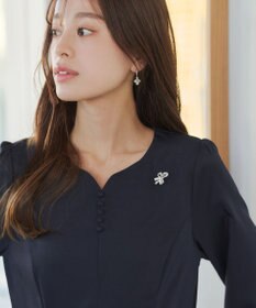 Tiaclasse 【セレモニー・洗える】ハートネックくるみ釦ワンピース